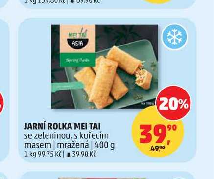 JARNÍ ROLKA MEI TAI se zeleninou, s kuřecím masem, mražená, 400 g