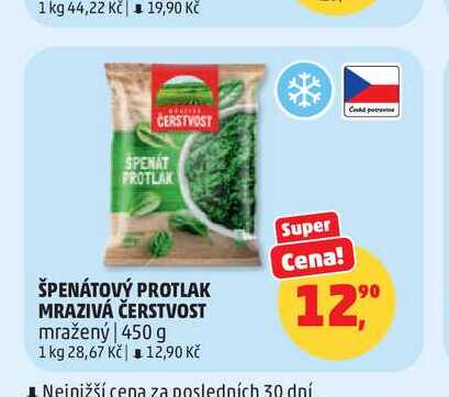 ŠPENÁTOVÝ PROTLAK MRAZIVÁ ČERSTVOST mražený 450g