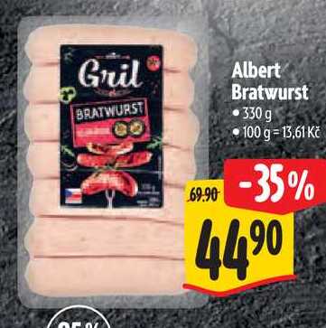 Albert Bratwurst, 330 g 