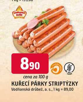 KUŘECÍ PÁRKY STRIPTÝZKY 100g
