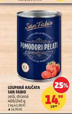 LOUPANÁ RAJČATA SAN FABIO celá, drcená 400/240 g