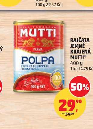 RAJČATA JEMNĚ KRÁJENÁ MUTTI 400 g