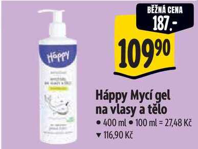 Háppy Mycí gel na vlasy a tělo, 400 ml