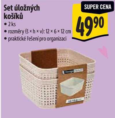 Set úložných košíků, 2 ks