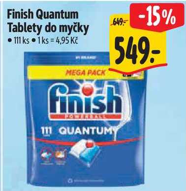 Finish Quantum Tablety do myčky, 111 ks