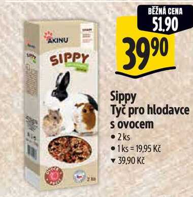 Sippy Tyč pro hlodavce s ovocem, 2 ks 