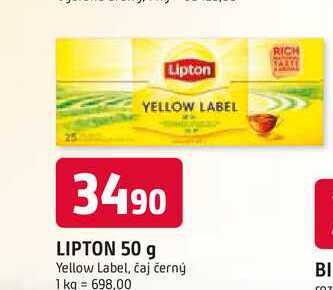 Lipton yellow label černý čaj, vybrané druhy 25 sáčků