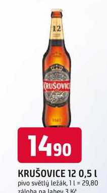 Krušovice 12°, světlý ležák 0,5l