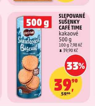 SLEPOVANÉ SUŠENKYCAFÉ TIME kakaové 500 g