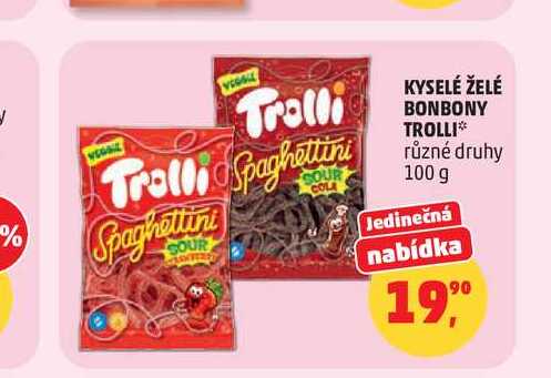 KYSELÉ ŽELÉ BONBONY TROLLI různé druhy 100 g