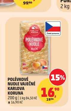 POLÉVKOVÉ NUDLE VAJEČNÉ KARLOVA KORUNA 200 g