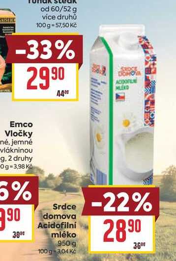 Srdce domova Acidofilní mléko 950 g 