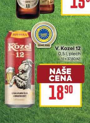 V. Kozel 12 0,51, plech 