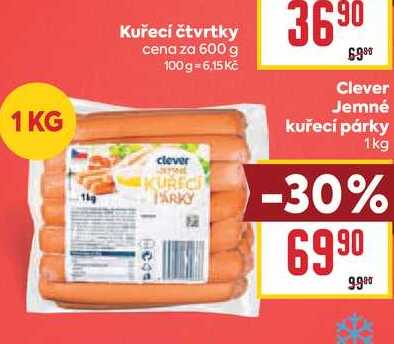 Clever Jemné kuřecí párky 1kg