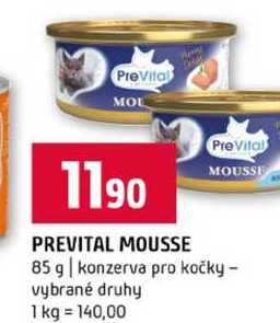 PREVITAL MOUSSE 85 g konzerva pro kočky vybrané druhy 