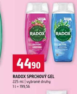 RADOX SPRCHOVÝ GEL 225 ml vybrané druhy 