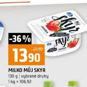 MILKO MŮJ SKYR 130 g vybrané druhy 