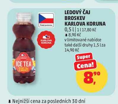 LEDOVÝ ČAJ BROSKEV KARLOVA KORUNA 0,5l