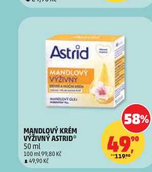 MANDLOVÝ KRÉM VÝŽIVNÝ ASTRID 50ml