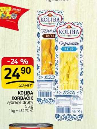 KOLIBA KORBÁČIK vybrané druhy 55 g