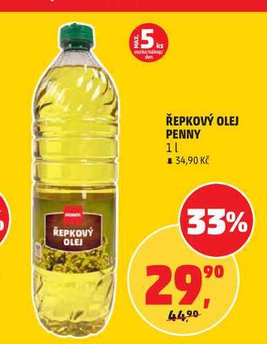 ŘEPKOVÝ OLEJ PENNY 1l