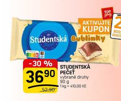 STUDENTSKÁ PEČEŤ vybrané druhy 90 g