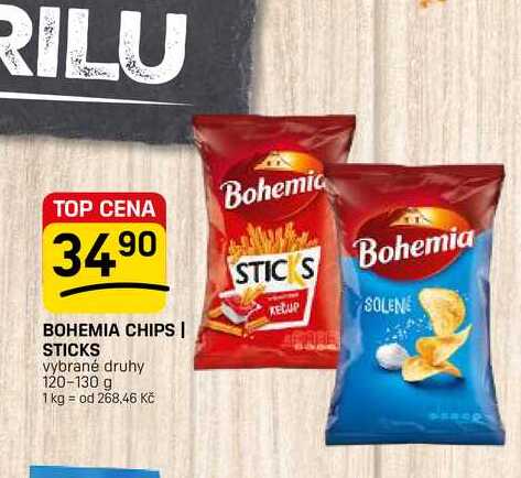 BOHEMIA CHIPS | STICKS vybrané druhy 120-130 g 