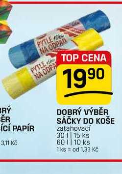 DOBRÝ VÝBĚR SÁČKY DO KOŠE zatahovací 301|15 ks