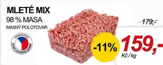 MLETÉ MIX 98% MASA MASNÝ POLOTOVAR, 1 kg
