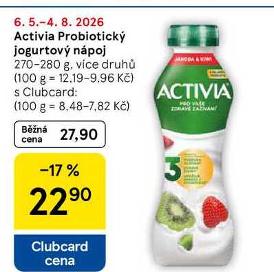 Activia Probiotický jogurtový nápoj, 270-280 g, více druhů 