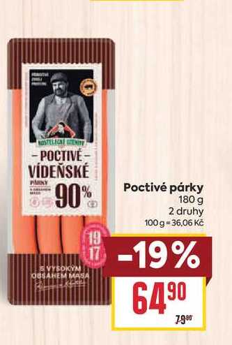 Poctivé párky 180 g 