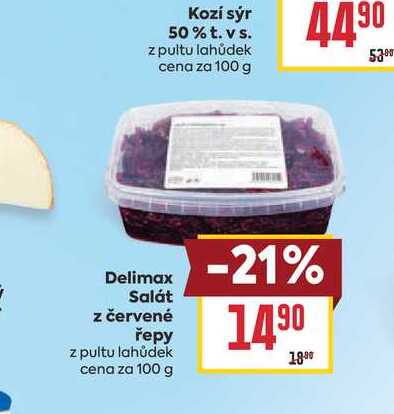 Delimax Salát z červené řepy z pultu lahůdek cena za 100 g 