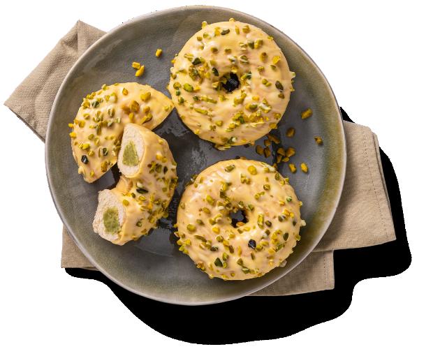 Donut s náplní vanilka a pistácie