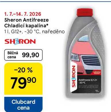 Sheron Antifreeze Chladicí kapalina, 1 l, G12+, -30 °C, naředěno