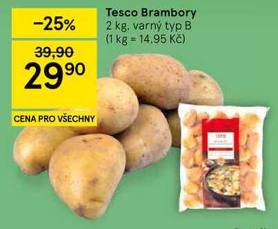 Tesco Brambory, 2 kg, varný typ B 