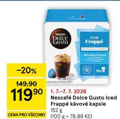 Nescafé Dolce Gusto Iced Frappé kávové kapsle, 152 g  