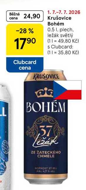 Krušovice Bohém, 0.5 l, plech
