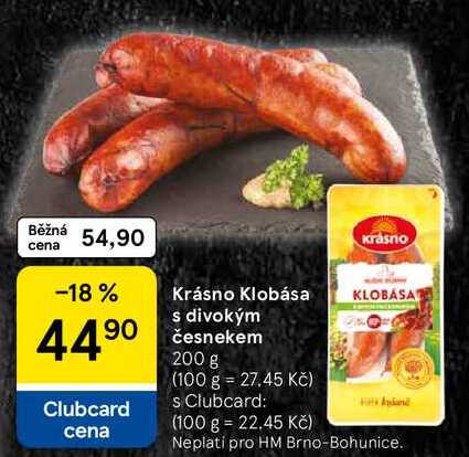 Krásno Klobása s divokým česnekem, 200 g  