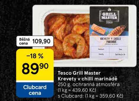 Tesco Grill Master Krevety v chilli marinádě, 250 g 