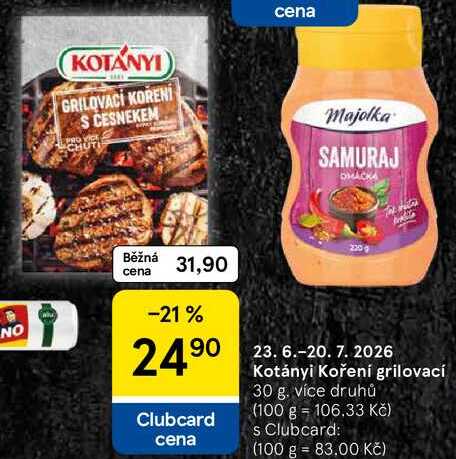 Kotányi Koření grilovací, 30 g 