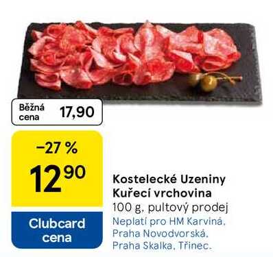 Kostelecké Uzeniny Kuřecí vrchovina, 100 g  