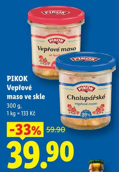PIKOK Vepřové maso ve skle, 300 g