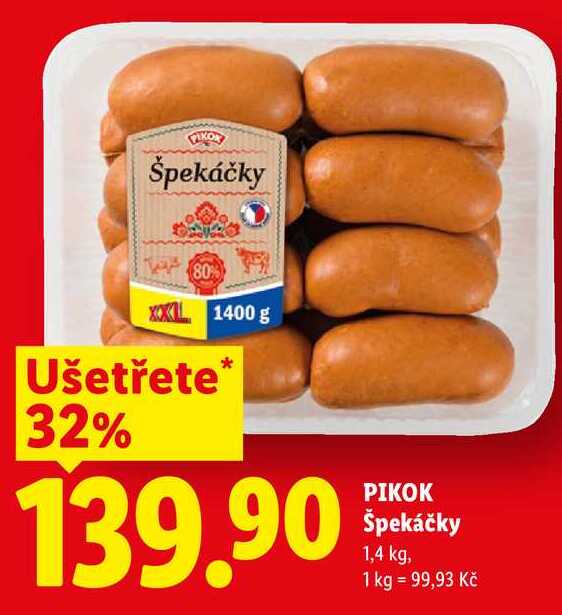 PIKOK Špekáčky, 1,4 kg