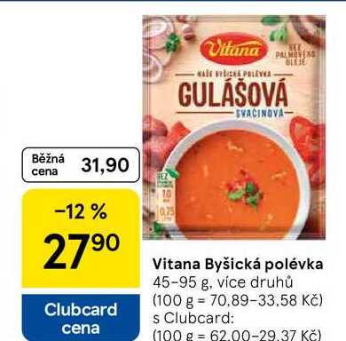 Vitana Byšická polévka, 45-95 g, více druhů