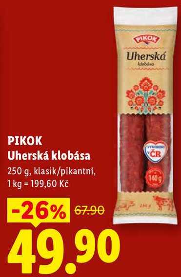 PIKOK Uherská klobása, 250 g