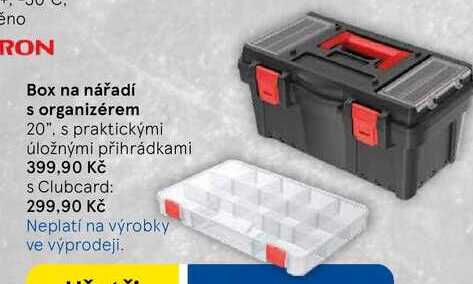 Box na nářadí s organizérem 20", s praktickými úložnými přihrádkami