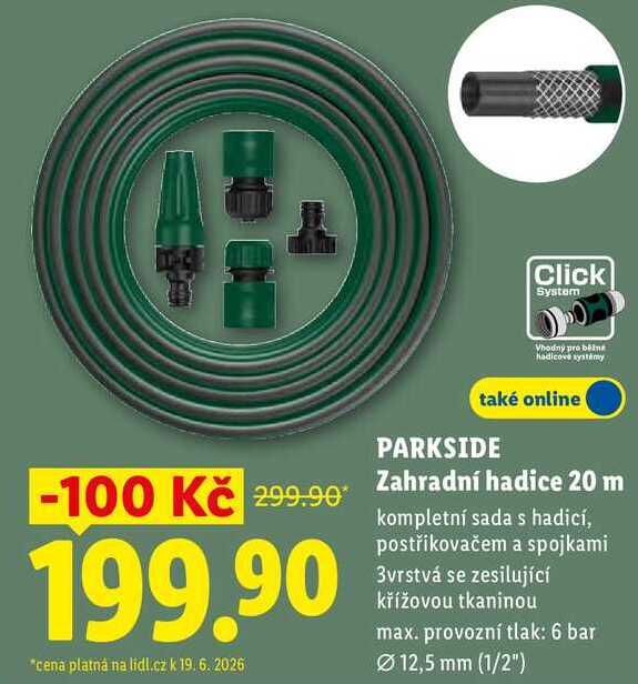 PARKSIDE Zahradní hadice 20 m