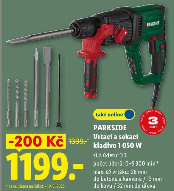 PARKSIDE Vrtací a sekací kladivo 1 050 W  