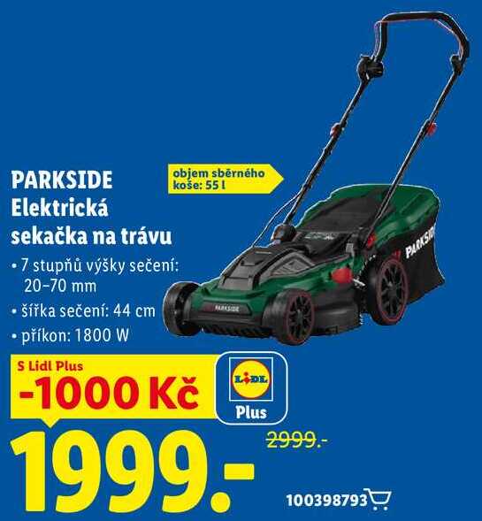 PARKSIDE Elektrická sekačka na trávu  