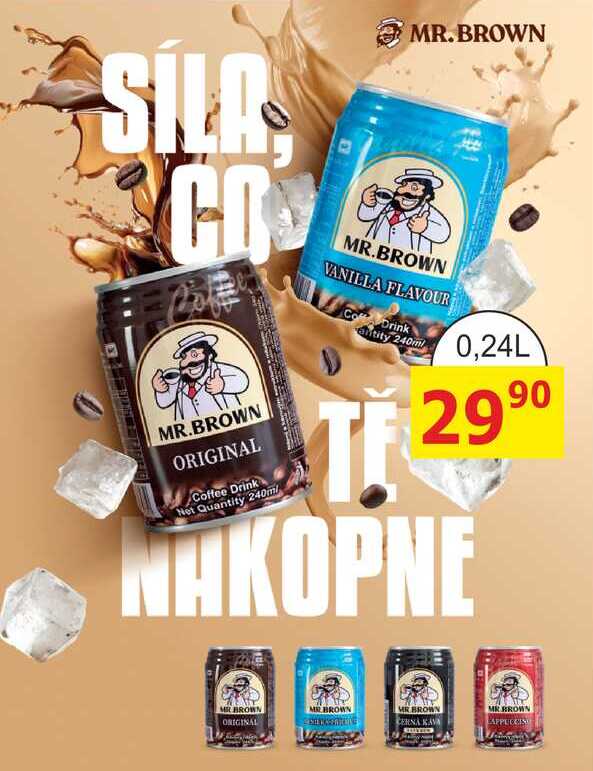 Mr. Brown Vanilla nápoj s mlékem a kávovým nálevem s vanilkovou příchutí 240ml